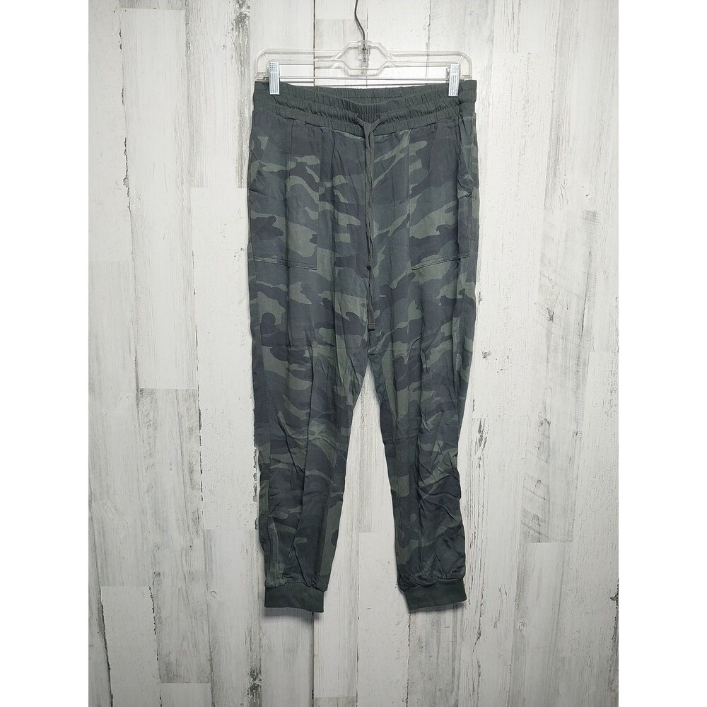 Splendid Pants Womens Small Green Jogger Pull On Camouflage Drawstring Comfy